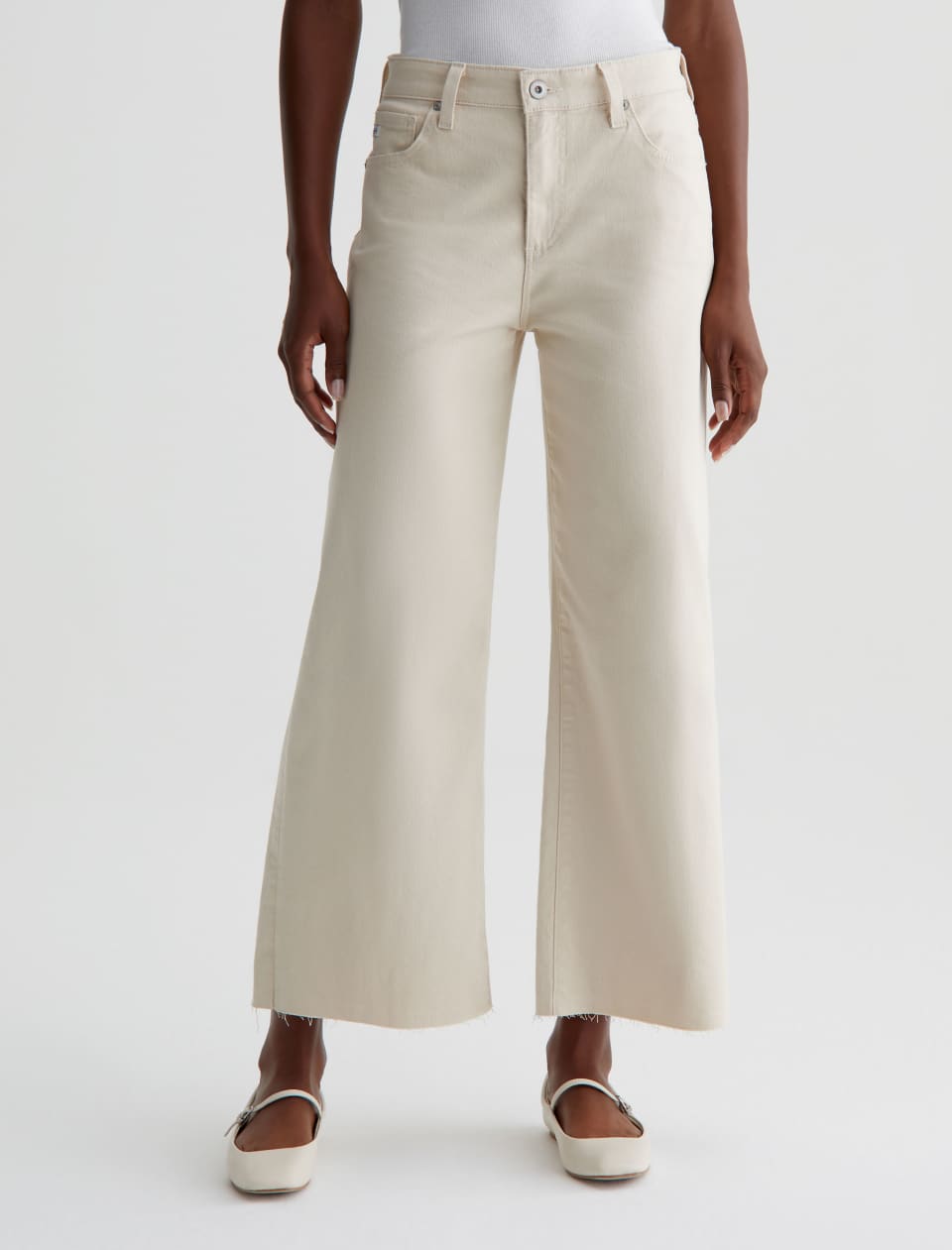 AG Saige Wide Leg Crop Jean in Opal Stone