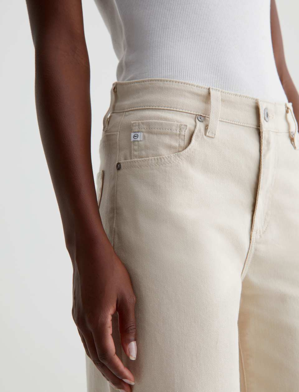 AG Saige Wide Leg Crop Jean in Opal Stone