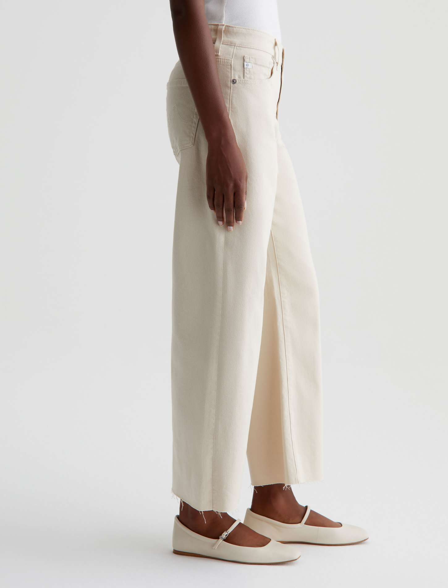 AG Saige Wide Leg Crop Jean in Opal Stone