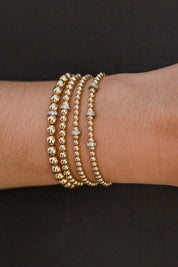 Karen Lazar Design 3MM Signature Bracelet with 14K Diamond Rondelle
