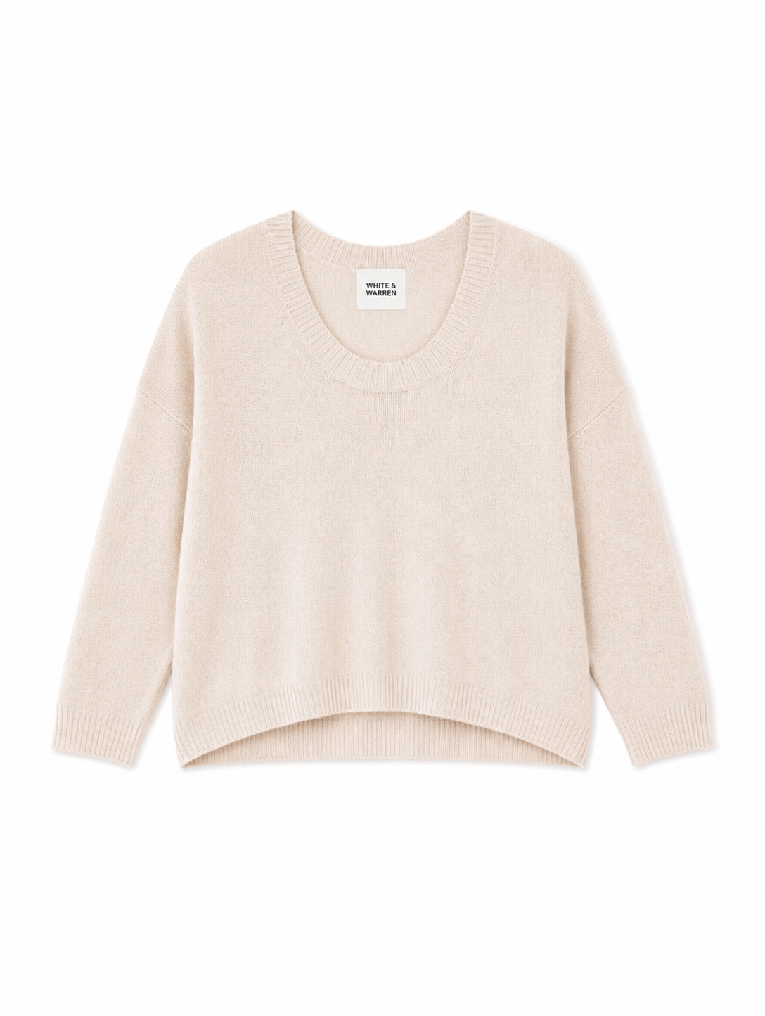 White + Warren Featherweight Cashmere Scoop Tee