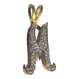 Vintage 14KT Gold & Diamond M Charm