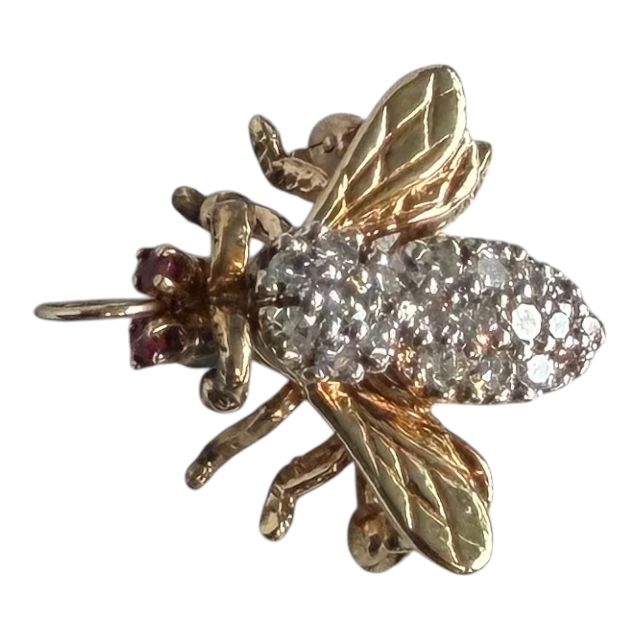 Vintage Diamond & Ruby Bee Pin
