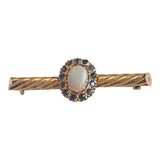 Vintage 14KT Opal & Sapphire Pin