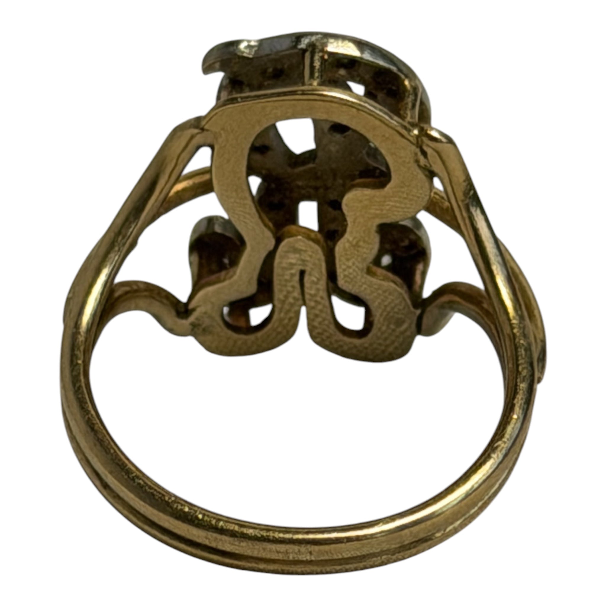 Vintage 14KT Gold & Diamond R Ring