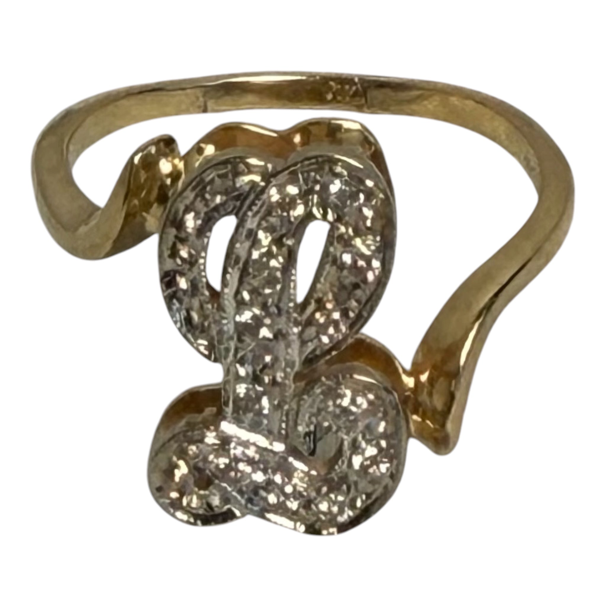 Vintage Diamond Initial L Ring