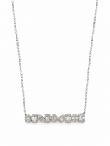Mixed-Cut Diamond Bar Necklace