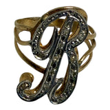 Vintage Initial Diamond R Ring