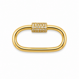 14KT Gold Diamond Carabiner