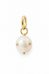 14kt Gold Pearl & Diamond Charm