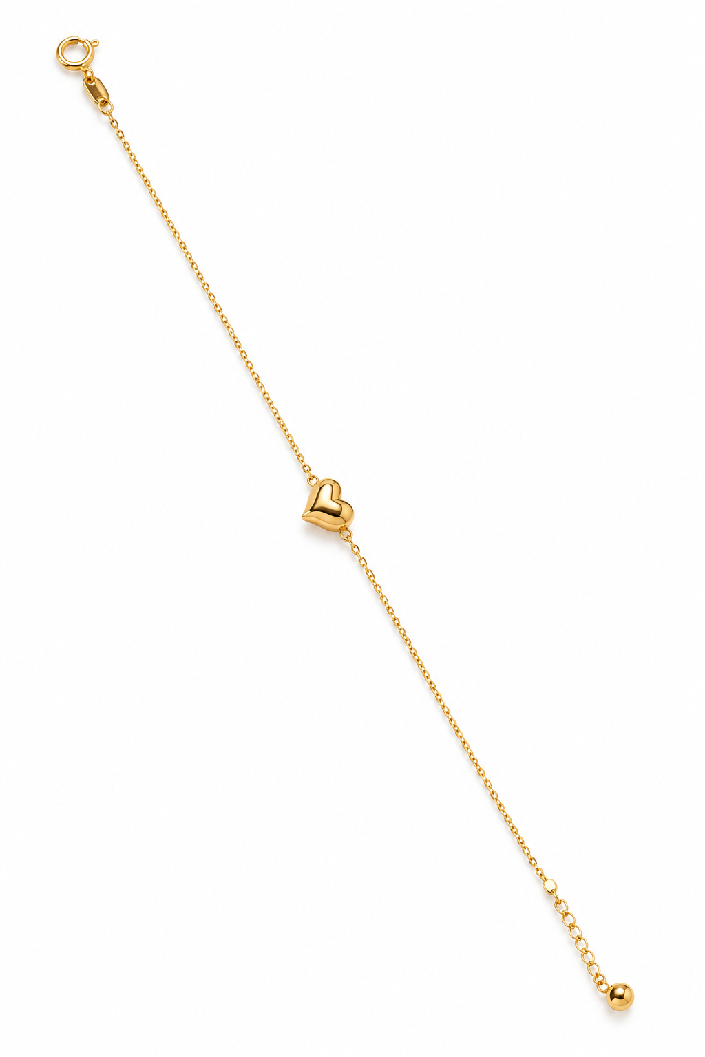 18KT Gold Dainty Heart Bracelet