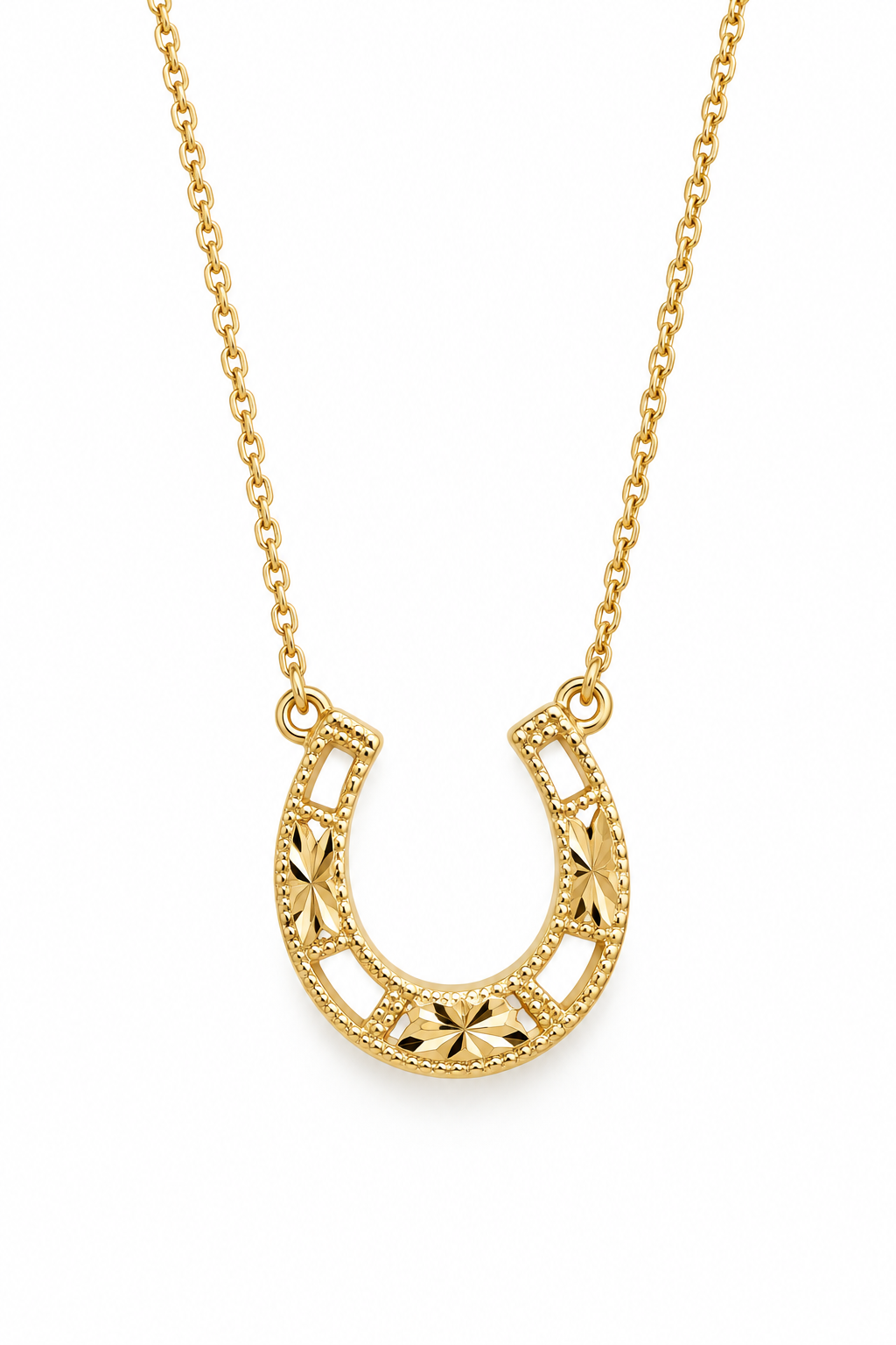 14kt Gold Diamond Horseshoe Necklace