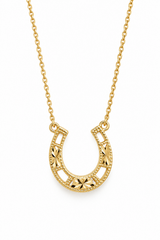 14kt Gold Diamond Horseshoe Necklace