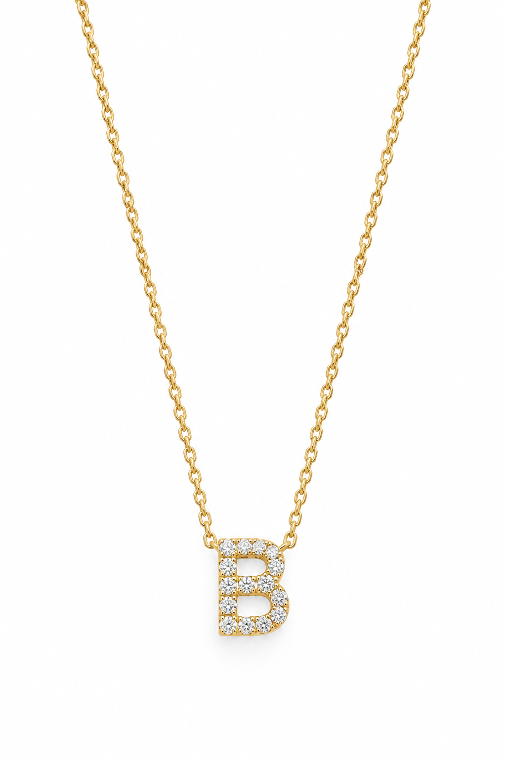 14kt Gold Diamond Initial B Necklace
