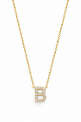 14kt Gold Diamond Initial B Necklace