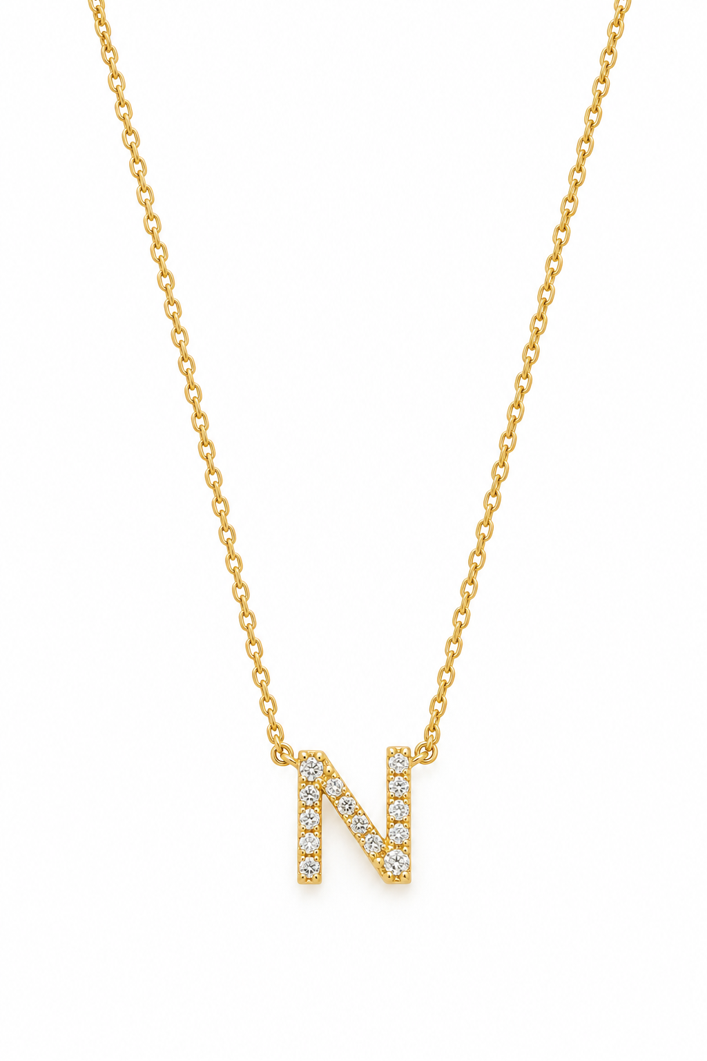 14kt Gold Diamond Initial N Necklace
