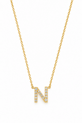 14kt Gold Diamond Initial N Necklace