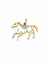 Vintage 14KT Gold & Diamond Horse Charm