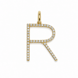 S.Row Designs 14KT gold & diamond initial R charm