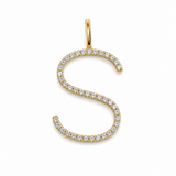 S.Row Designs 14KT gold & diamond S Charm
