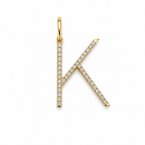 S.Row Designs 14KT gold & diamond initial K Charm