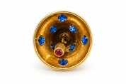14kt Yellow Gold Blue Sapphire Bell Charm