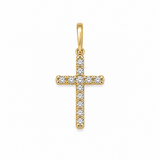 S.Row 14KT Gold & Diamond Cross Charm