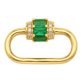 S.Row Designs carabiner lock with emerald & diamonds