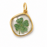 Vintage 14KT Gold Essex Crystal Clover Charm