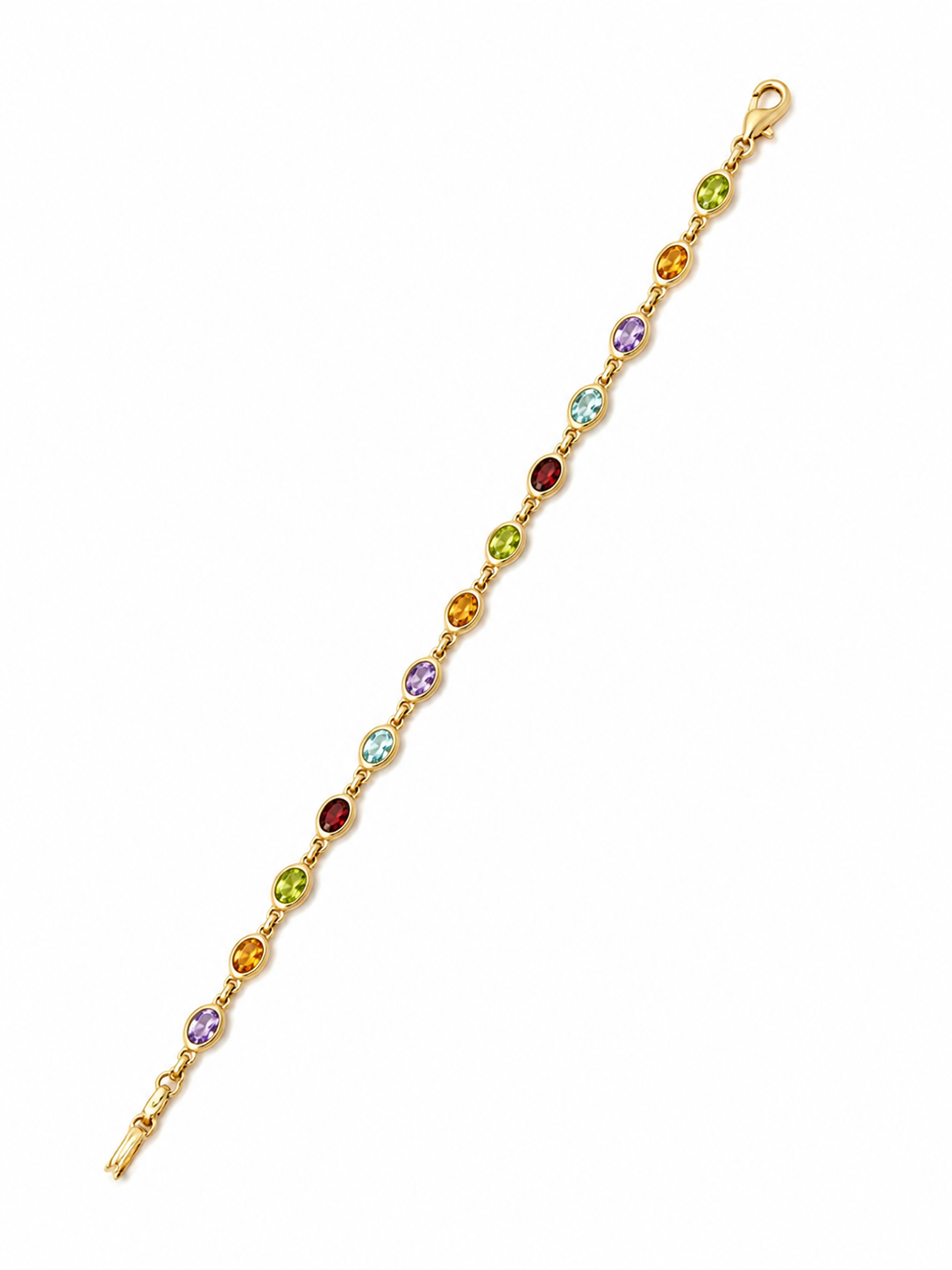Vintage 14KT Gold Multi-Gemstone Bracelet