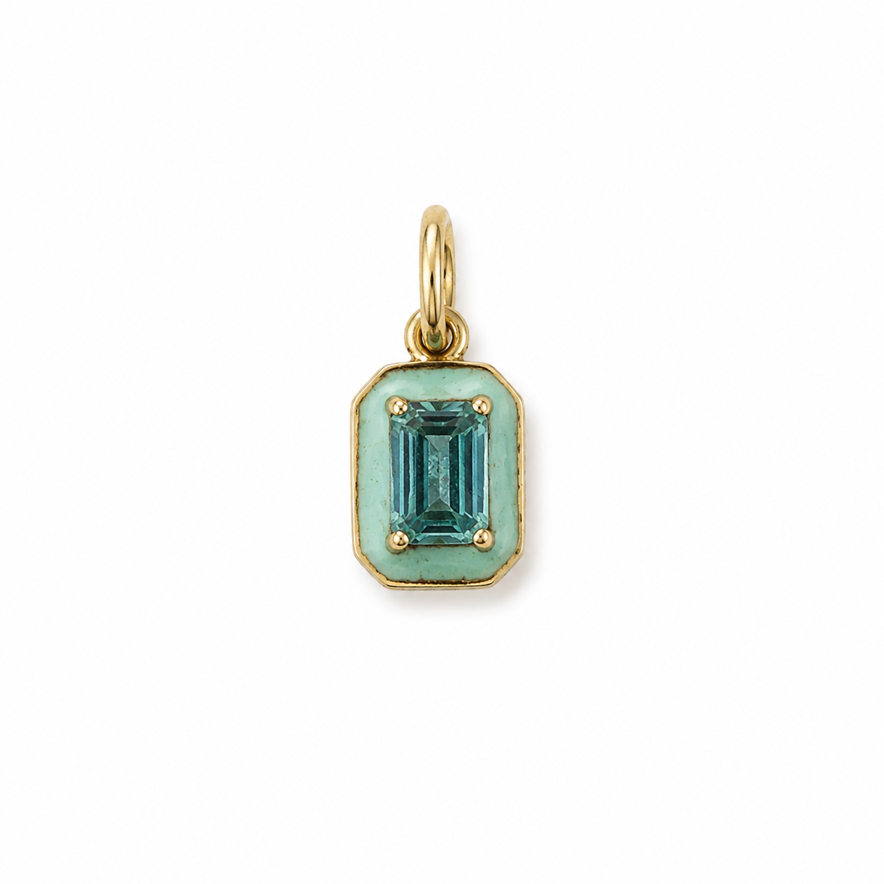 S.Row Designs 14KT Gold Blue Topaz Charm