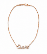 Vintage Rose Gold & Diamond Script Love Bracelet