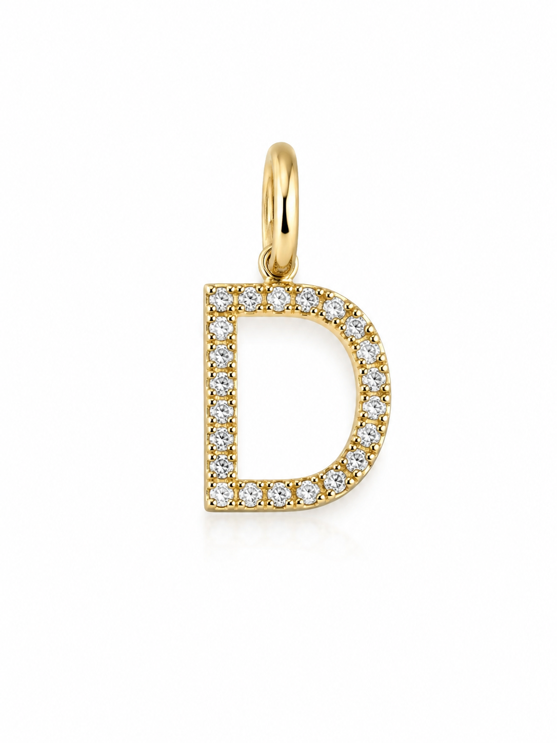 S.Row Designs 14K Gold Diamond Initial “D” Pendant