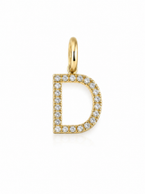 S.Row Designs 14K Gold Diamond Initial “D” Pendant