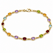Vintage 14KT Gold Multi-Gemstone Bracelet