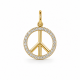 Vintage Diamond Peace Charm