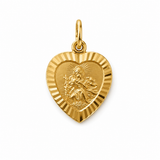 Vintage 1977 9ct Gold Heart Shaped St Christopher Medallion Charm