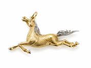 Vintage 14KT Gold & Diamond Horse Pin/Brooch Charm