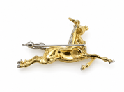 Vintage 14KT Gold & Diamond Horse Pin/Brooch Charm