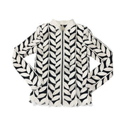 Leather Leaf Mesh Zip Jacket
