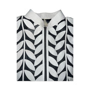 Leather Leaf Mesh Zip Jacket