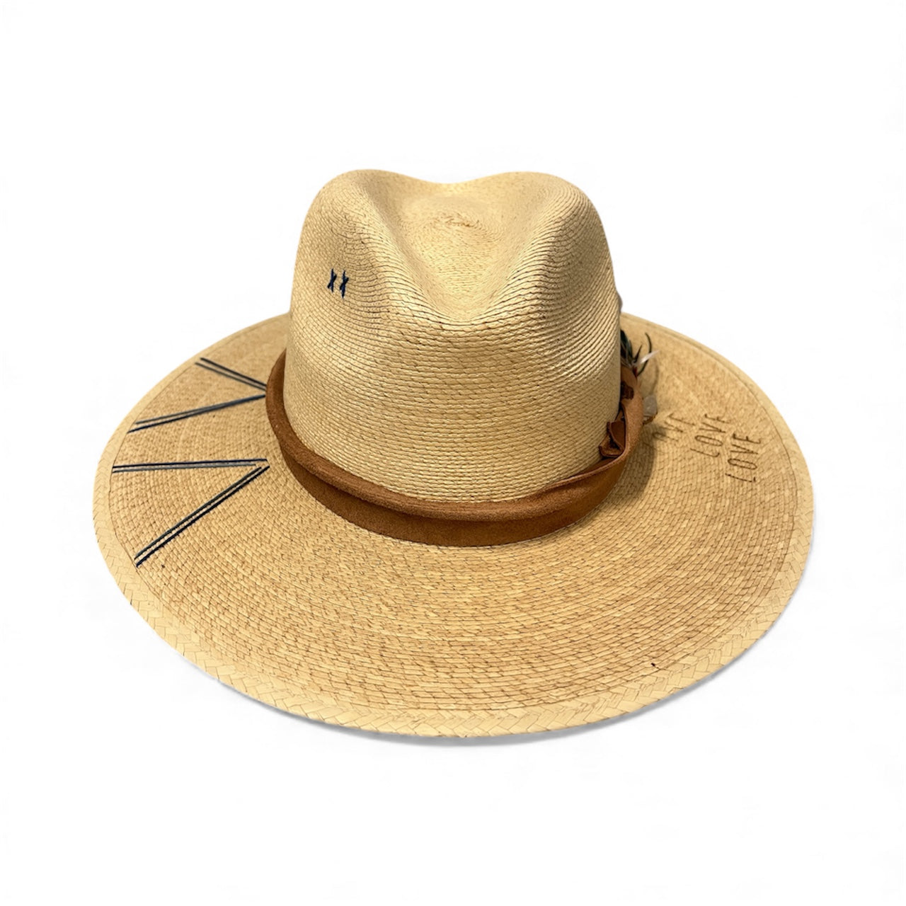 Un Pueblo Straw Hat - Love/Heart/Feather