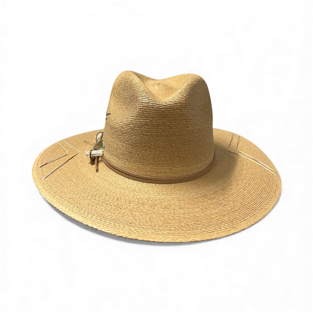 Un Pueblo Straw Hat - Birds/Crystal/Feather