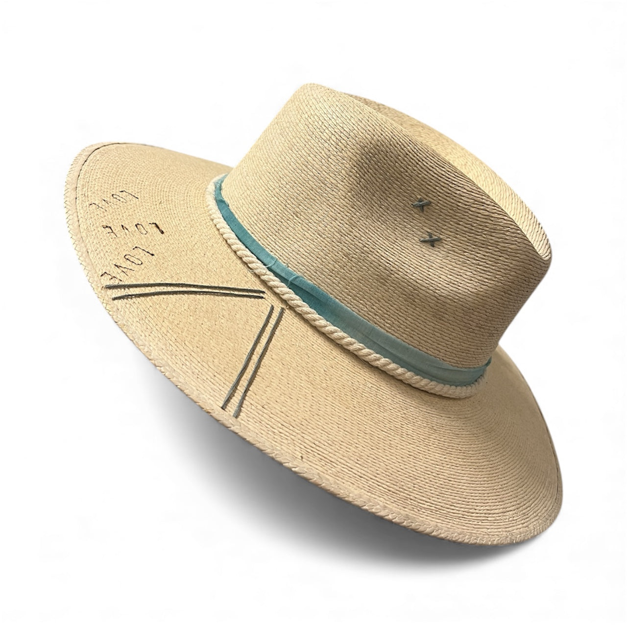 Un Pueblo Straw Hat - Love/Heart/Rope