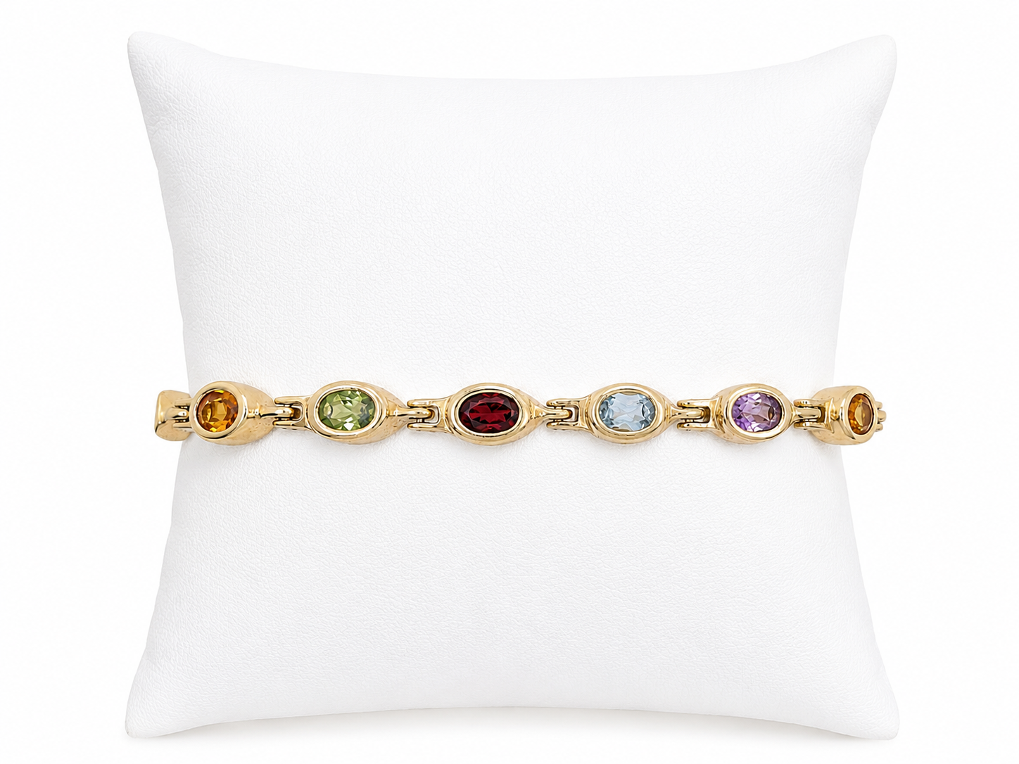 Vintage 14KT Gold Multi-Gemstone Bracelet