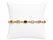 Vintage 14KT Gold Multi-Gemstone Bracelet