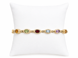 Vintage 14KT Gold Multi-Gemstone Bracelet