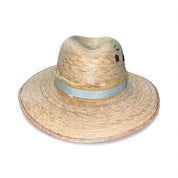 Fab Finds By Sarah Palm Leaf Fedora in Blue/Burlap