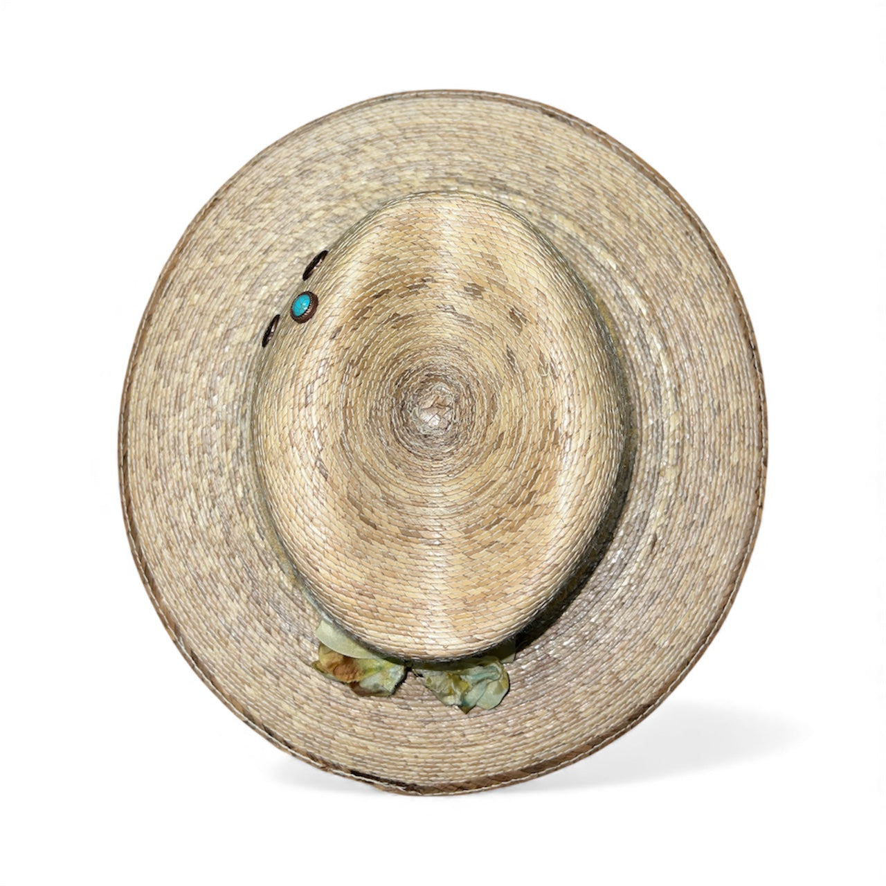 Fab Finds By Sarah Palm Leaf Fedora in Blue/Burlap