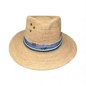 Fab Finds By Sarah Palm Leaf Fedora in Blue/Burlap